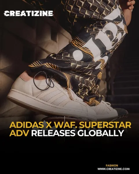 Adidas × waf. Superstar ADV footwear in Creatizine’s original fashion artwork